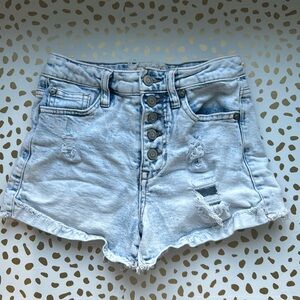 ALTRD STATE LIGHT WASH RIPPED JEAN SHORTS WOMENS SIZE 24/0